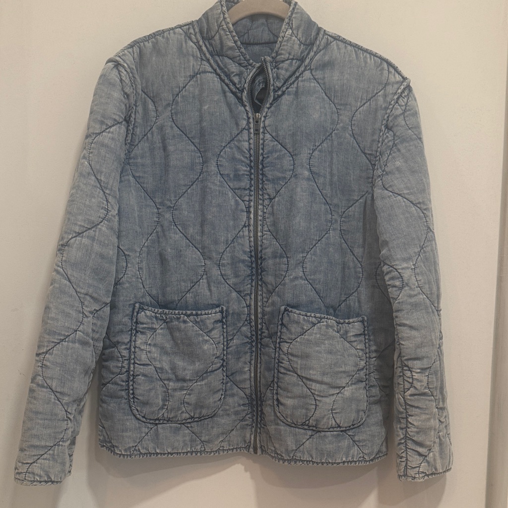 Rails Light Blue Quilted Bomber Jacket